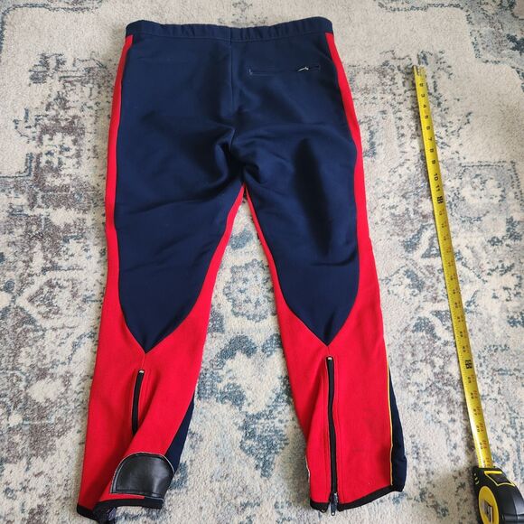 ROFFE Navy And Red Stretch Ski Snow Pant Vintage Zip Ankles - Picture 9 of 13